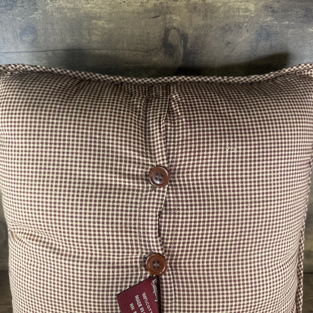Rare Victorian Heart Company 100% Cotton Throw Pilliow Brown 15x15 Fast Shipping